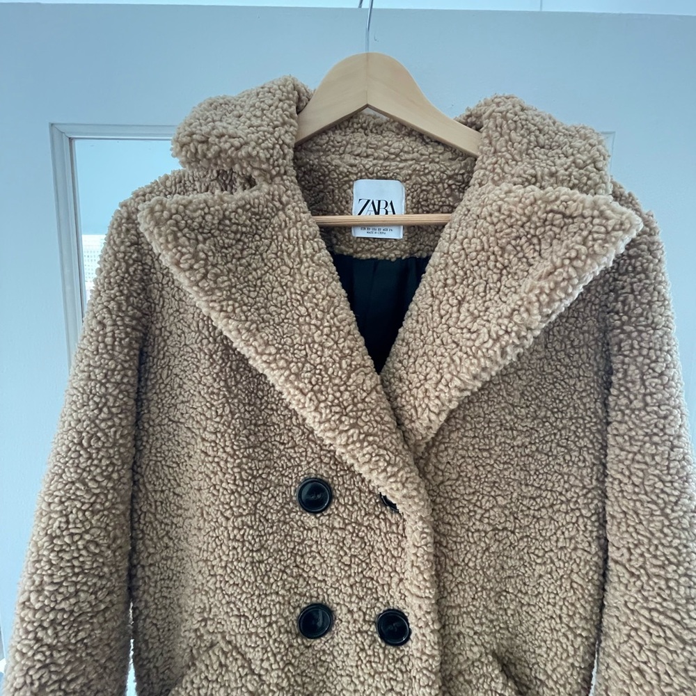 Zara Tan Teddy Jacket - Picture 2 of 9